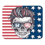 Face Skull Sunglasses Hairstyle on Abstract Home School Game Player Computer Worker MouseMat Mouse Padch