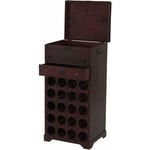 Décoshop26 - Casier à vin armoire meuble en bois style colonial pour 20 bouteilles avec tiroir - noir