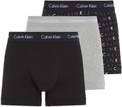 Calvin Klein Men's Trunk 3pk Trunk, Black/Grey Heather/Subdued Logo, L