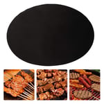 Atyhao 40cm Round Black Wahsable Nonstick Heat Resistant Gas Stove Kitchen BBQ Silicone Mat Baking Tools Accessories