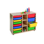 Mobeduc Shelving Storage and 2 Bays with Trays, 90 x 76.5 x 40 cm