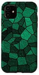 iPhone 11 Green Aesthetic Kelly & Dark Forest Green Glass Illustration Case