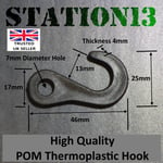 POM Plastic Camping Hooks - 7mm Cord/Bungee hole - Superior Quality - Pack of 6