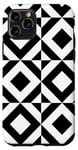 Coque pour iPhone 11 Pro White Black Square Rectangle Art Deco Vintage Pattern