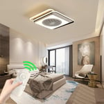 Invisible Fan Light Adjustable Modern LED Ceiling Fan with Lighting Bedroom Fan Ceiling Lights Dimmable Simple Living Room Lamp with Remote Control Quiet Fan for Kids Room