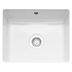 Caple ETT600U Ettra 55cm Single Bowl Ceramic Undermount Sink - WHITE