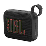 JBL GO 4, Enceinte Bluetooth Ultra-Portable, Son Pro, Basses percutantes, 7 Heures d'autonomie, Fonction Playtime Boost, résistante à l'eau et à la poussière IP67, en Noir