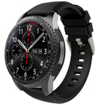 TiMOVO Band Compatible with Samsung Gear S3 Frontier/Galaxy Watch 3 45mm, Soft Silicone Strap fit S3 Classic/Watch 46mm/Huawei Watch GT2 Pro/GT 2e/GT 46mm/GT2 46mm/Ticwatch pro 3/S2/E2 - Black