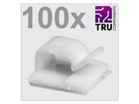 Tru Components T24ca021 Kabelklämmor Självhäftande Tc-12888440 Bundle-Ø-Område 1 Till 7 Mm Vit 100 St