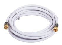 3M White RG6 Coax Cable Dual Shield F Pin Coaxial Tip BNC Extension Wire for Satellite Dish Cable TV Antenna