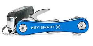 KeySmart Rugged - Porte-clés multifonctionnel, organisateur de clés avec décapsuleur et clip de poche - Organisateur pour jusqu'à 14 clés (Bleu)