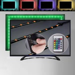 B.K.Licht Multi Color LED TV Backlight, USB LED Strip Light with RGB Remote Control, Home Cinema Lighting, 4 LED Strips for TV, 40-55 - 60 inches, USB Powered, Multi Color, Eco-Friendly