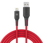 USB Lightning Cable, [Apple MFi Certified] SYNLOGIC 6FT Nylon Braided Lightning Cable Cords iPhone Fast Charging Cable for iPhone 11/XS/XR/8/7/7Plus/6/6Plus/6S/5,iPad Pro/Air/Mini (6FT,Red)