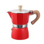 mothcattl Coffee Pot, Household Aluminum Espresso Machine Filter Stove Top Kettle Red 300ml