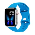 Lysun Bracelet de sport en silicone souple compatible avec Apple Watch Series 7 6 5 4 3 2 1 SE Femme Homme Surf Blue
