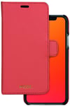 MODE. New York Apple iPhone Xs Max 2-in-1 Phone Case, Rusty Rose | Handcrafted Full-Grain Saffiano Leather, RFID Protection & Wireless Charging