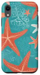 Coque pour iPhone XR Mignon corail étoile de mer coquillages design abstrait
