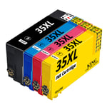 KING OF FLASH 35XL Replacement for Epson 35 35XL Ink Cartridges Compatible for Epson WorkForce Pro WF-4740DTWF WF-4730DTWF WF-4720DWF WF-4725DWF WF-4730 WF-4720 Printer