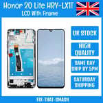 Honor 20 Lite HRY-LX1T LCD Screen Display Touch Digitizer Assembly+ Black Frame