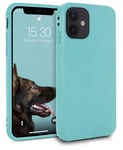 MyGadget Case compatible with Apple iPhone 12 Mini - Cover Ultra Thin TPU - Soft Touch Rubber & Anti-Scratch Shell - Flexible Silicone - Matte Turquoise