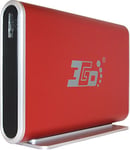 3GO HDD35R Boîtier pour Disque Dur Serial ATA USB 2.0 3,5" Rouge