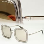 Chanel Sunglasses Silver Mirror Grey Transparent Square 4240 C.906/T7 041223