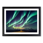 Enthralling Aurora Borealis H1022 Framed Print for Living Room Bedroom Home Office Décor, Wall Art Picture Ready to Hang, Black A3 Frame (46 x 34 cm)