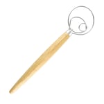 Danish Dough Whisk - Anbaituor 13" Dutch Dough Whisk Hand Mixer with Wooden Handle Kitchen Mixing Tool Hand Whisk for Bread, Cookie, Dumpling, Pastry & Pizza Dough Baking (2PCS)