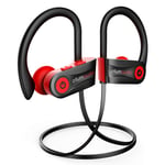 Bluetooth Headphones, Otium Wireless Headphones Running Headphones IPX7 Waterproof Earphones Sport Earbuds With Bluetooth 5.1 CSR Chip 7-9 Hrs Battery,Noise Cancelling Mic Earbuds (Red)