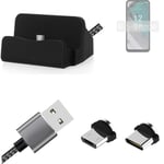 Charging Station for Nokia C32 + USB-Typ C u. Micro-USB-Adapter