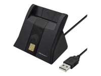 Qoltec 50643 - Smart-Kortläsare - Usb 2.0 - Svart