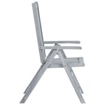 Positionsstole 8 stk. med hynder akacietræ grå