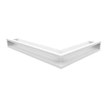 Grille de ventilation KRATKI AIR | grille de cheminée angle gauche 766 x 547 x 90 mm | Blanc | Grille d'extraction pour ventilation de cheminée | Prise d'air à un angle de 45 degrés