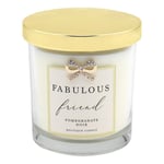 Fab Friend Scented Candle Glass Jar 200ml Pomegranate Noir Scent Wick Fragrance