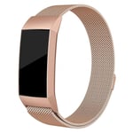 Fitbit Charge 3 luxury milanese watch band replacement - Size: S / Rose Gold