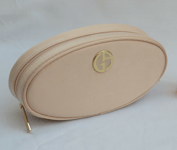 Giorgio Armani ❤️ Light Pink Zipped Oval Cosmetic Make Up Pouch ❤️ Brand New