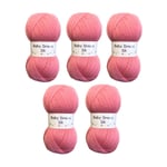 5 x 100g Baby Dream DK Baby Wool (5 x 100g Rose Pink)