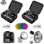 UK 2*Godox 2.4 TTL HSS Two Heads AD200 Flash+X1T-S trigger For Sony+Softbox Kit