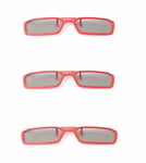 New 3 Pairs of Clip On 3D Glasses Red Polorised For LG Tv Cinema RealD