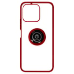 Honor 70 Lite, X8 5G / X6 Case Bi-material Metallic Ring Video Stand Red