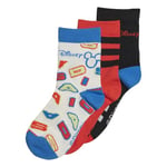 adidas Unisex Mickey Mouse Crew 3 Pairs Crew Socks, black/bright royal/chalk white, 7.5K-9.5K