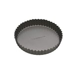 MasterClass KCMCHB34 18 cm Loose Bottomed Tart Tin with PFOA Non Stick, Robust 1 mm Thick Carbon Steel, 7 Inch Fluted Round Quiche Pan , Grey
