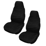 DODUOS 2PCS Heavy Duty Car Front Seat Cover Protectors for Front Seats Back Seat, Universal Waterproof Rear Seat Cover, Washable Drivers Seat Protector, Airbag Safe, Black