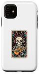 Coque pour iPhone 11 The Guitar Player Musicien Tarot Carte Halloween Squelette