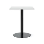 Cafébord Kvadrat - Runt pelarstativ, Storlek 60x60 cm, Bordsskiva Ljusgrå, Stativ Svart