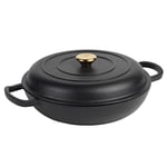Russell Hobbs RH02525BEU7 Cast Iron Pot – Dutch Oven Round Shallow Casserole Dish, Induction Suitable Oven Safe Cocotte, Enamelled Roaster, Stockpot with Lid, PFAS-Free, 38cm/2.8L, 30 Year Guarantee