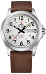 Swiss Military by Chrono SMP36040.16 Classic Silverfärgad/Läder Ø42 mm