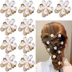 10 små pärlor, blomma hårklämmor damhår accessoarer