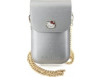 Hello Kitty Läderfodral Väska Metall Logotyp Kedja (Hkowbpghdlms) Silver