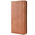 HualuBro Xiaomi Mi 10 Case, Retro PU Leather Full Body Shockproof Wallet Flip Case Cover with Card Slot Holder and Magnetic Closure for Xiaomi Mi 10 5G Phone Case (Brown)